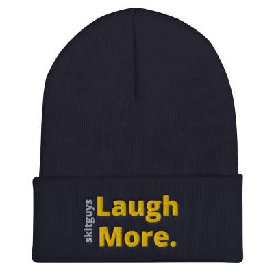Laugh More Cuffed Beanie Hat
