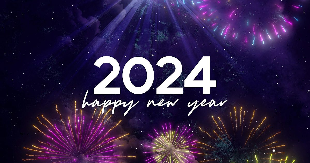 Celebration Sky 2024 Happy New Year | Motion Video Background