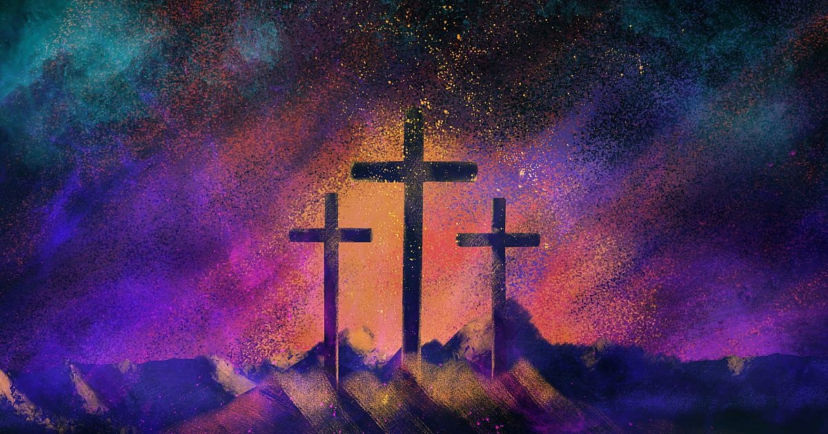 Radiant Paint Three Crosses 01 | Motion Video Background