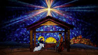 Christmas Stained Glass 3