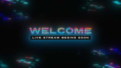 LED Glitch Welcome Live Stream