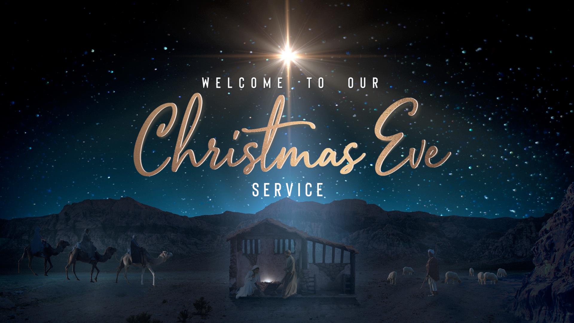Starry Night Nativity Christmas Eve | Motion Video Background