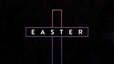 Gradient Easter Cross Title